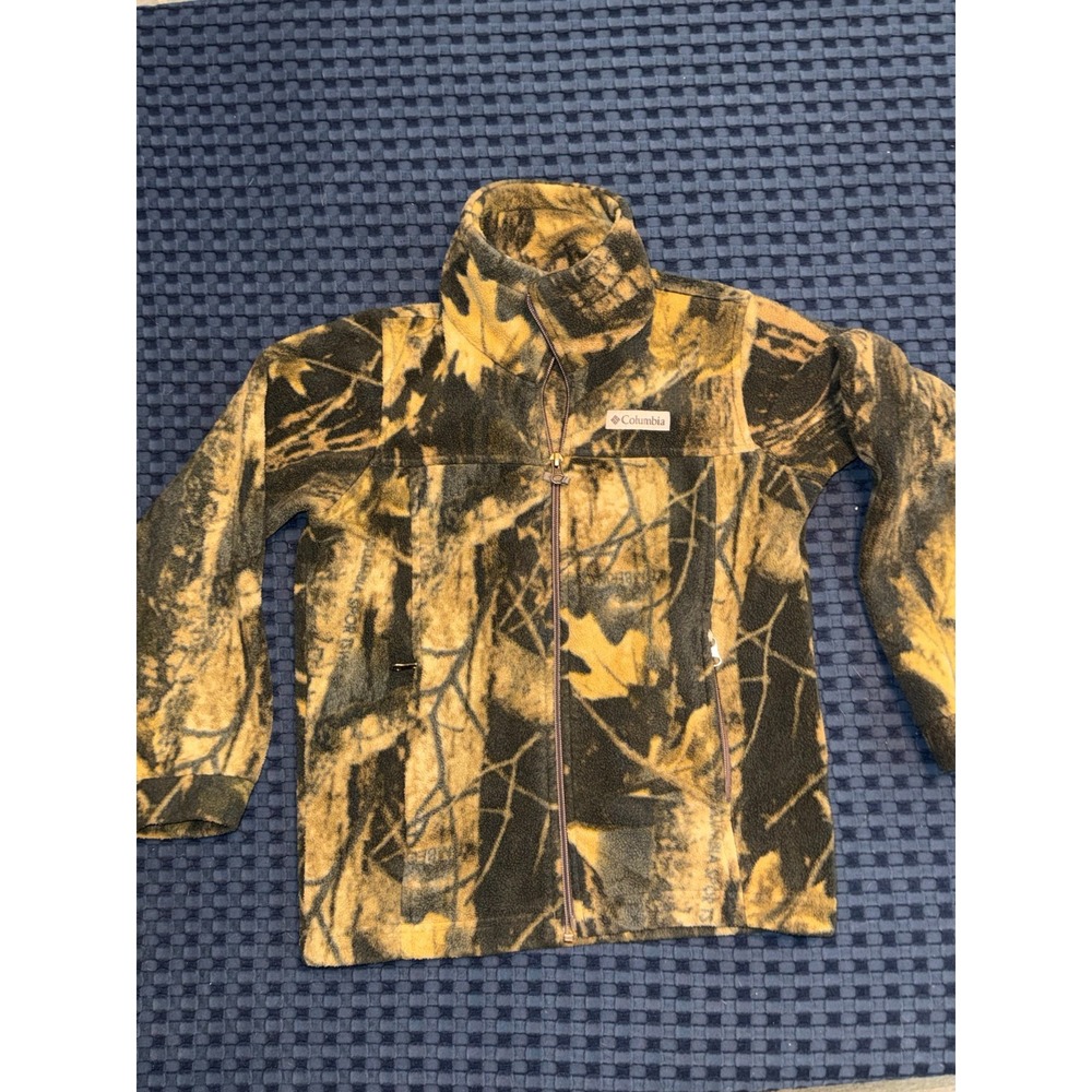 Columbia Boys Fleece Jacket Zing III Timberwolf Camouflaged Printed Size Small 8